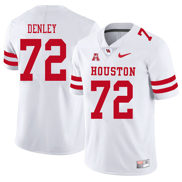 2018 Men #72 Mason Denley Houston Cougars College Football Jerseys Sale-White